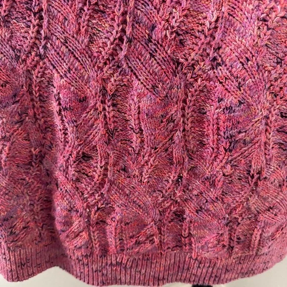 J. Jill Wearever Collection NWOT Plus Size 2X Pink Marled Cable Knit Sweater - Picture 4 of 8